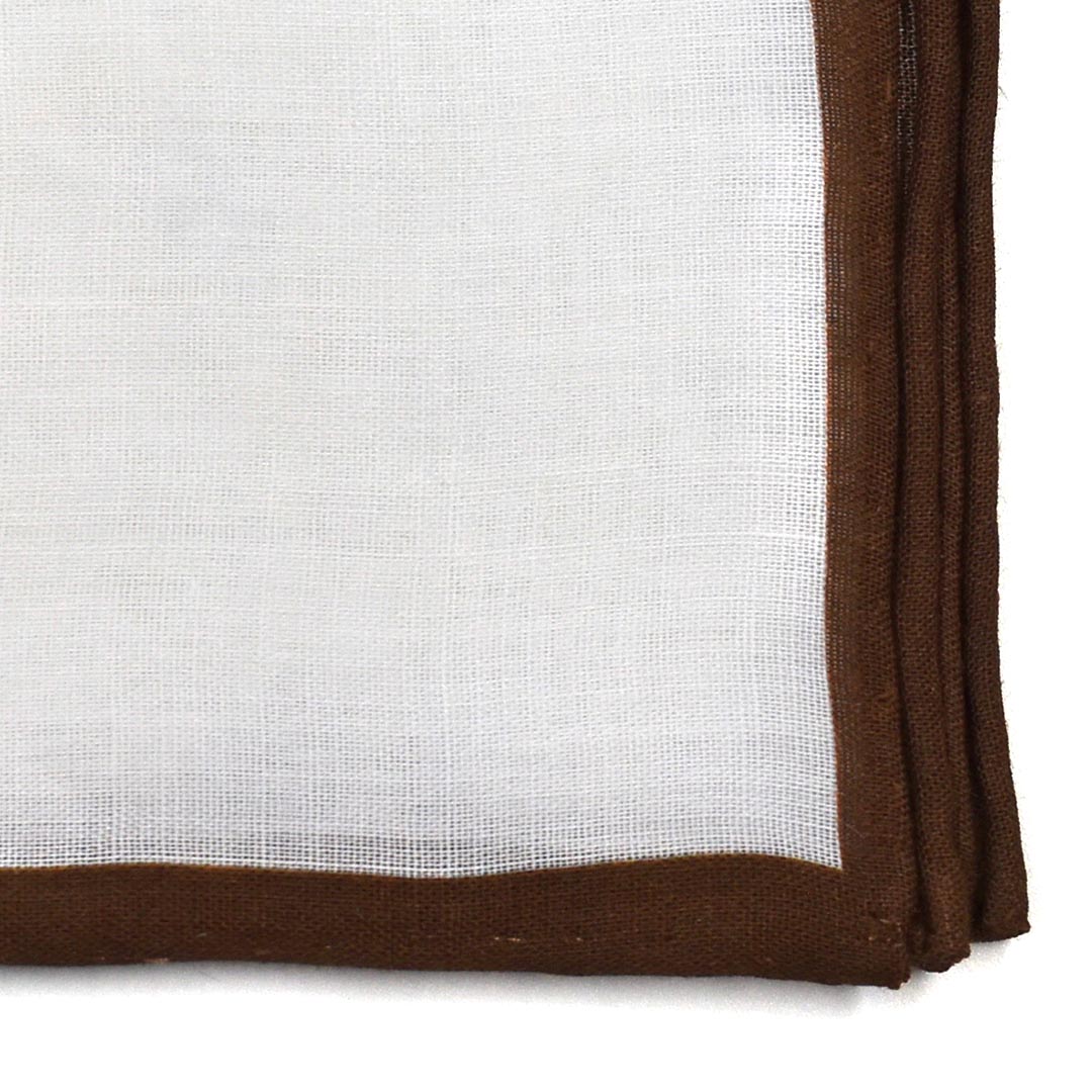 Closeup Detail of the Brown Border and Linen Fabric