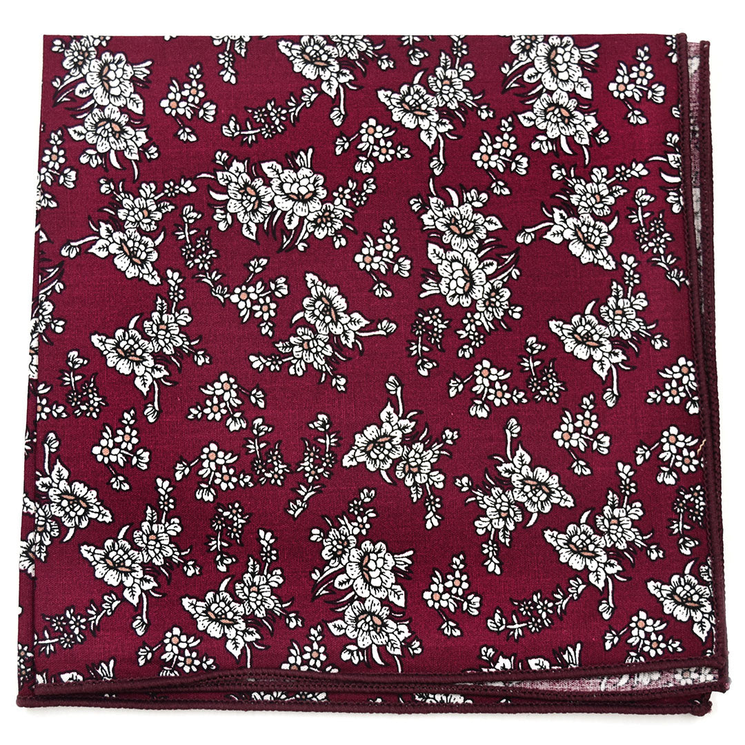 Floral Burgundy Pocket Square