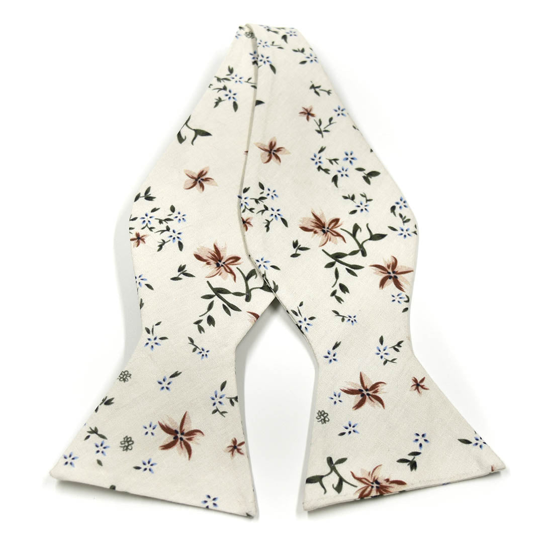 Floral Desert Cream Self Tie Bow Tie