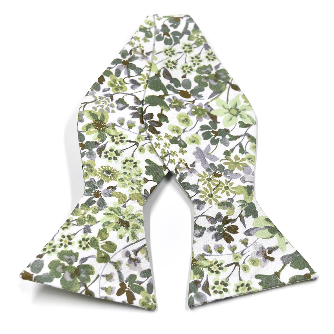 Floral Sage Green Self Tie Bow Tie