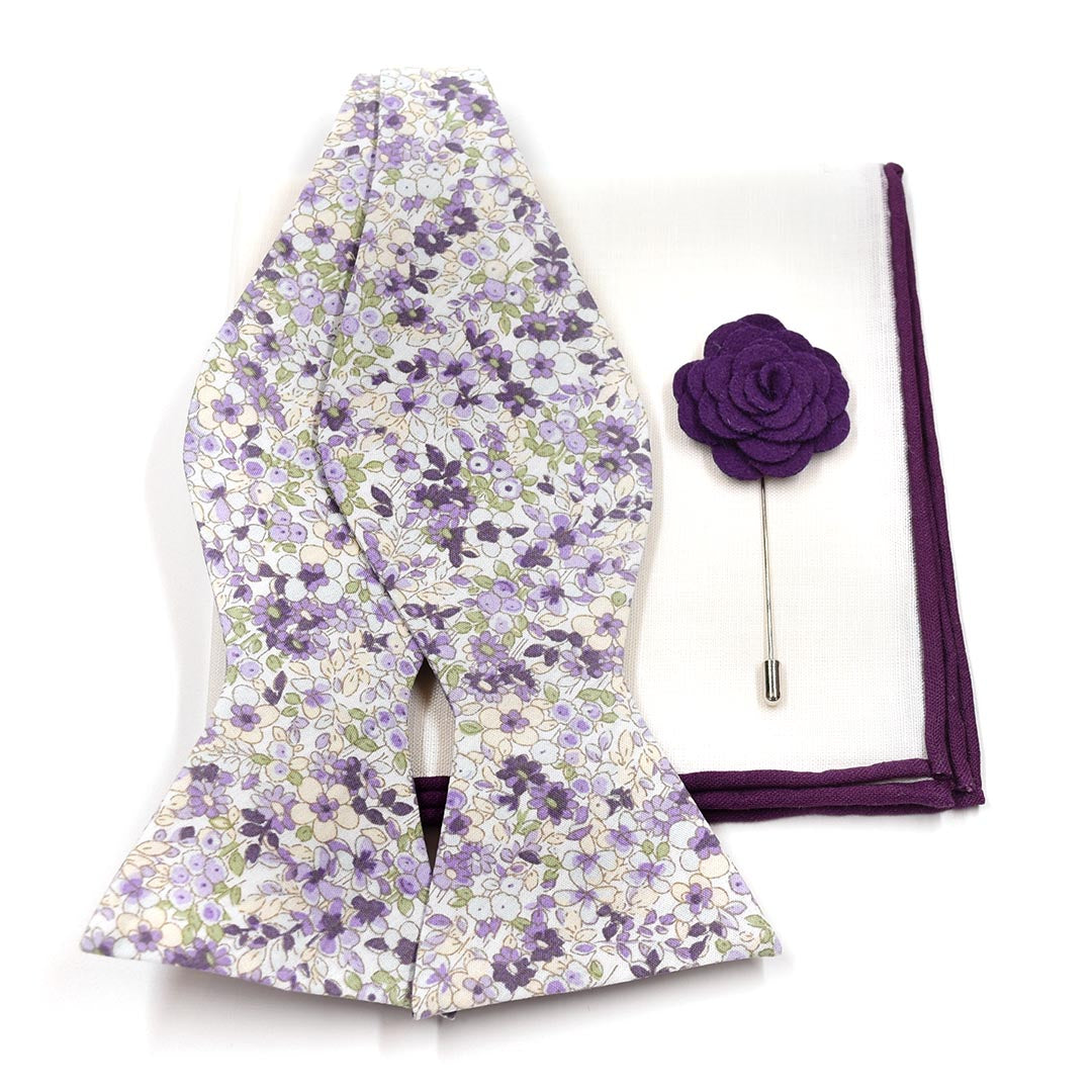 Floral Tahiti Lavender Bow Tie Set