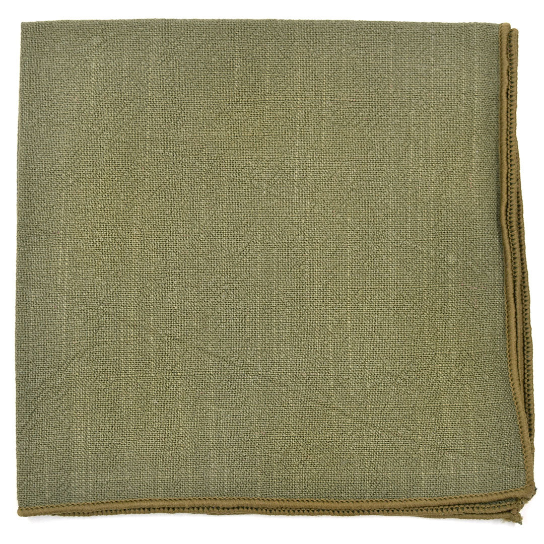 Linen Martini Olive Pocket Square