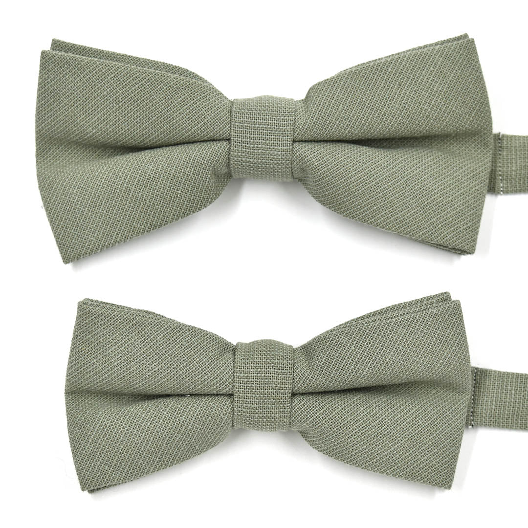 Linen Sage Green Pre Tied Bow Tie
