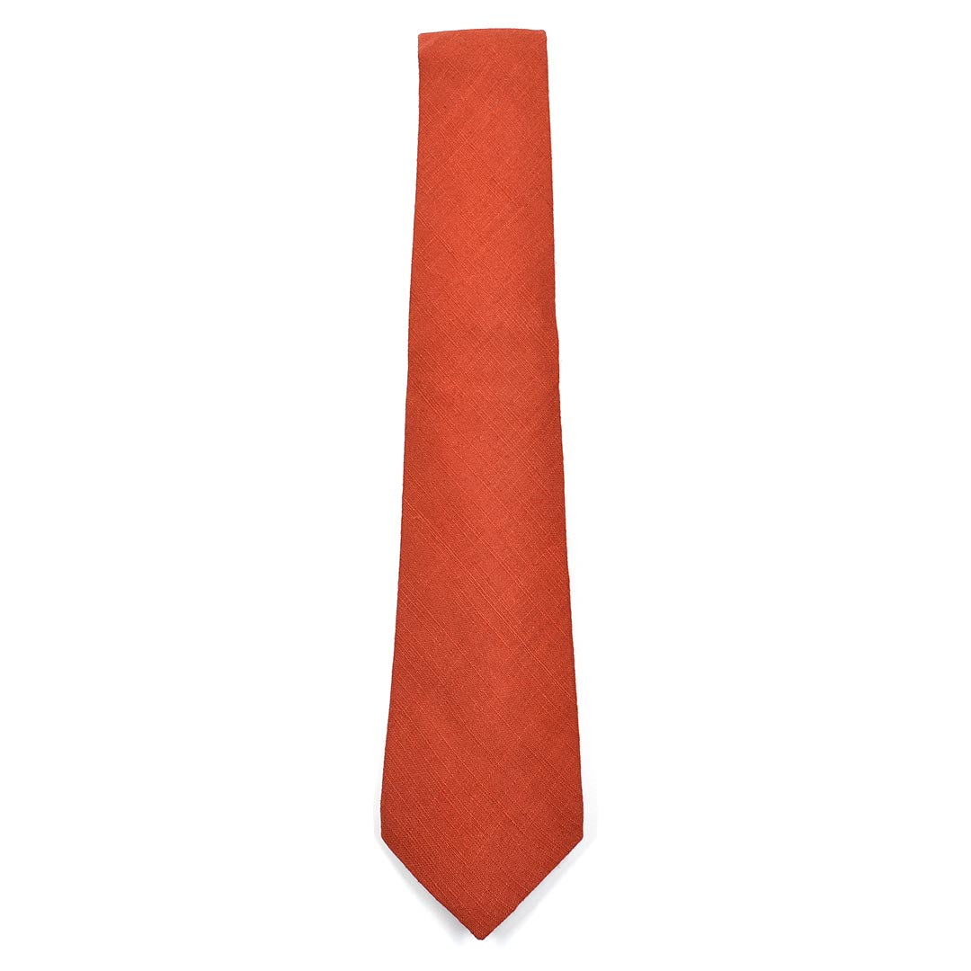 Orange necktie on a white background