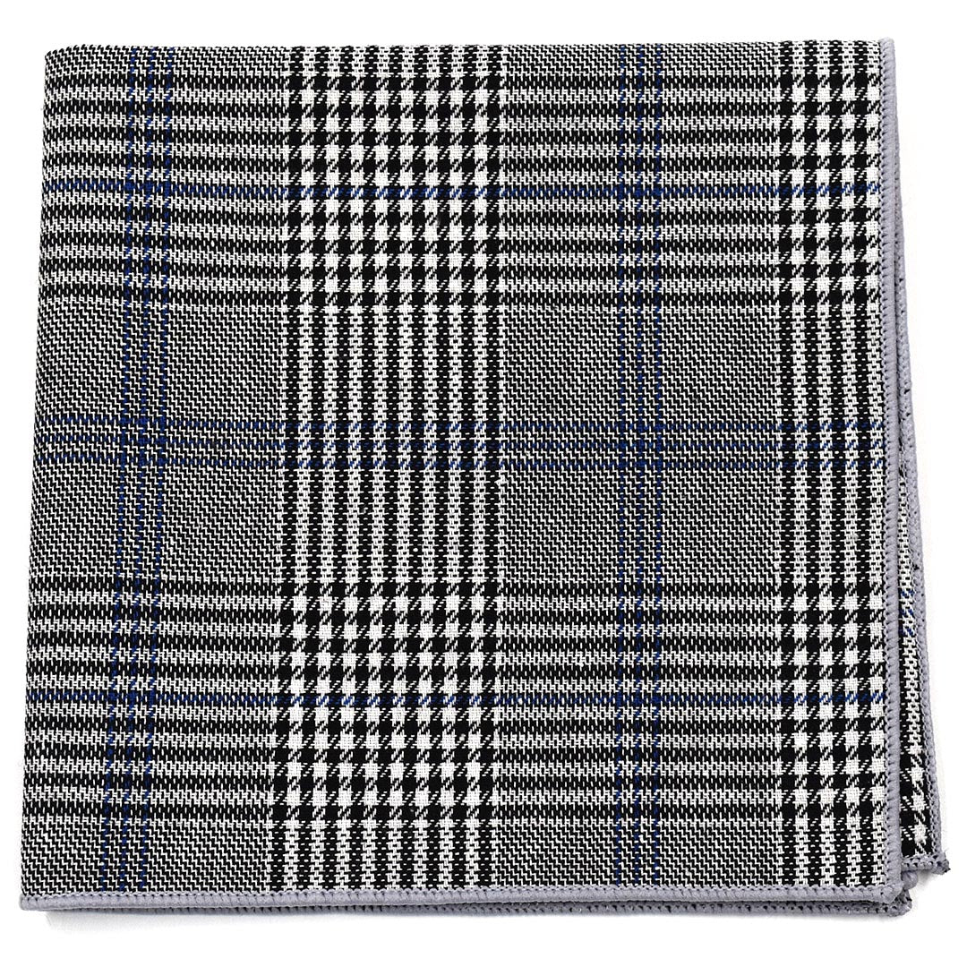 Prince Of Wales cotton pocket square, folded