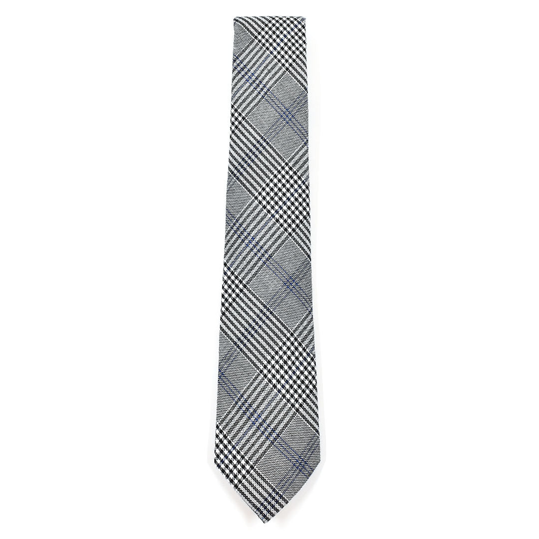 Plaid Prince of Wales tie on a white background