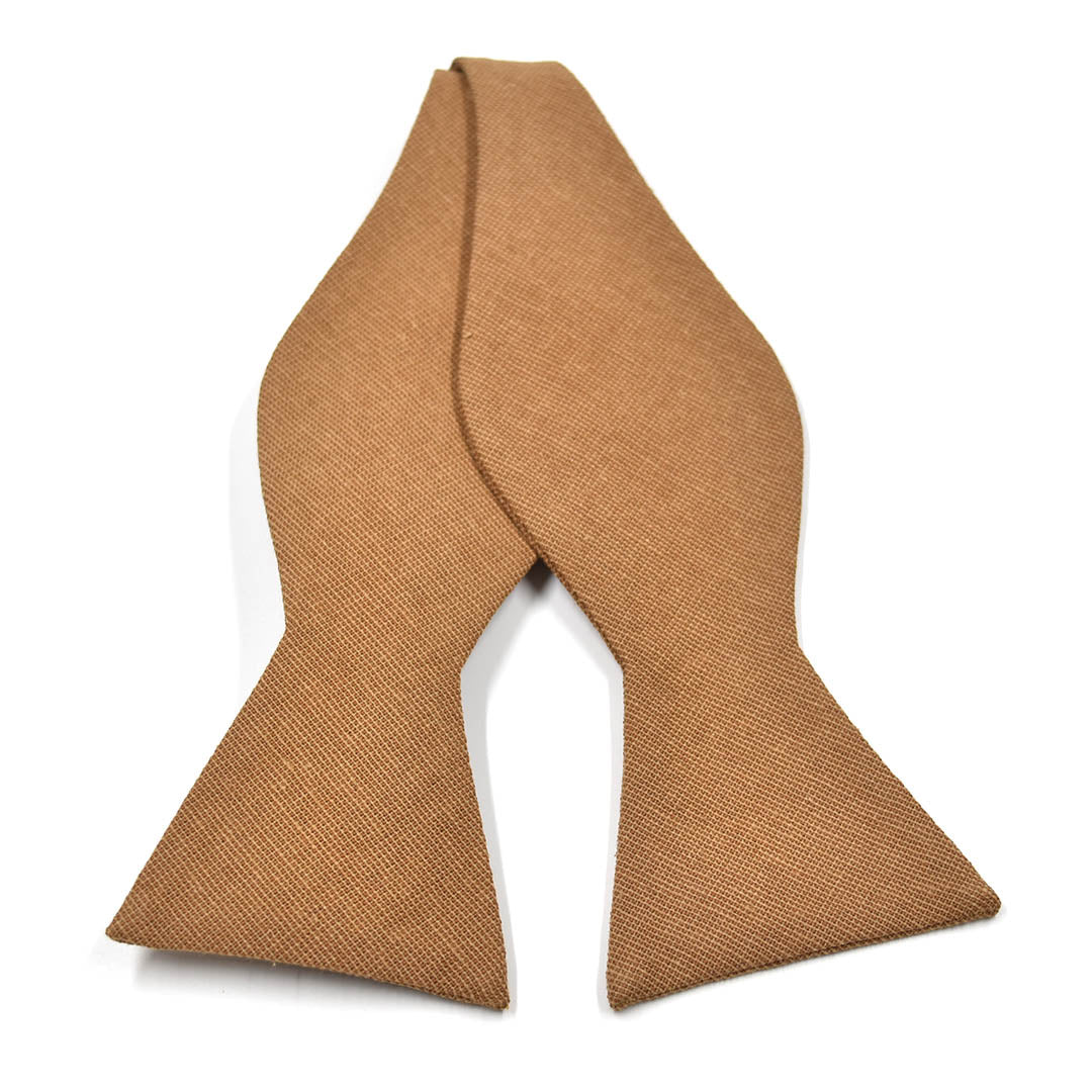 Solid Brown Self Tie Bow Tie