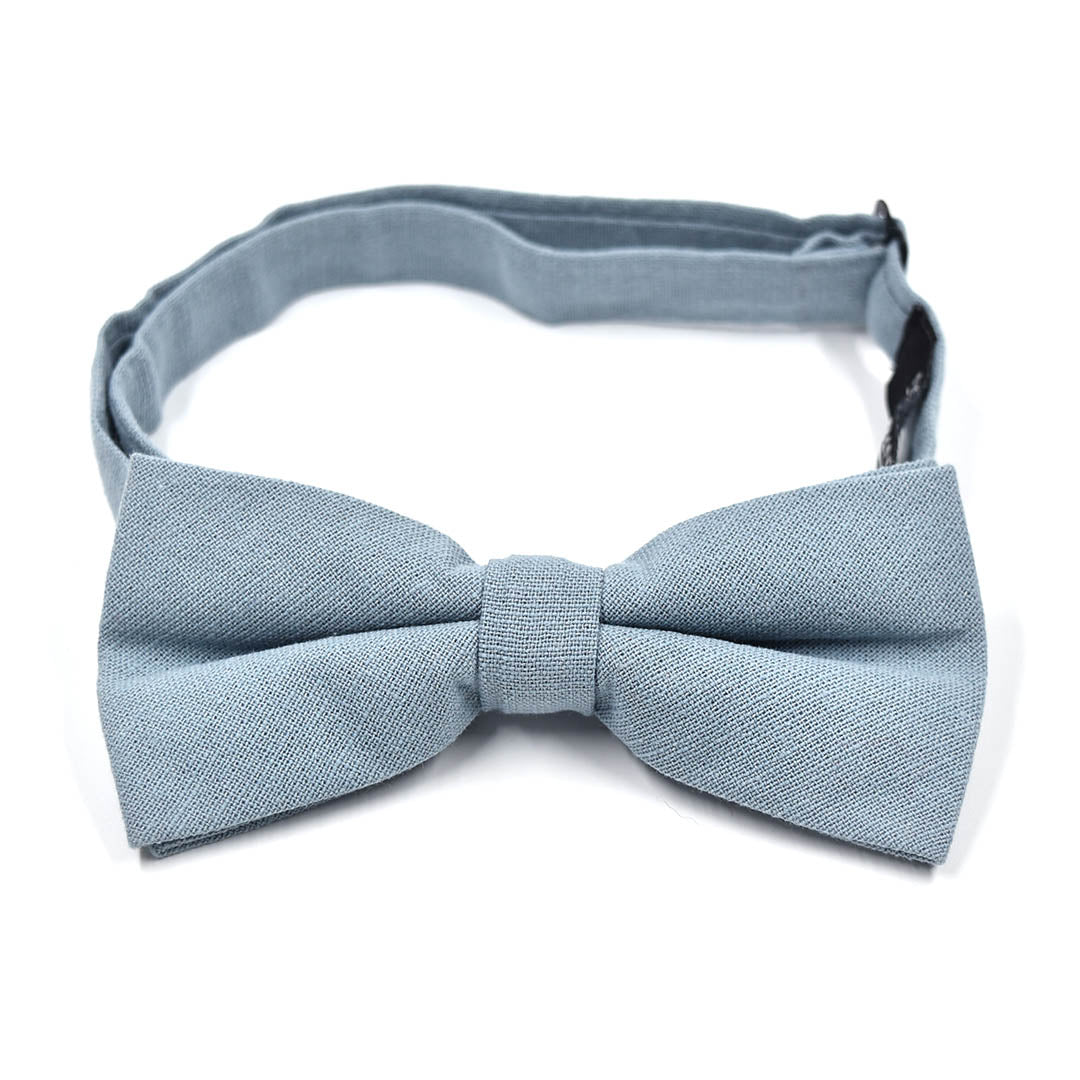 Solid Dusty Blue Pre Tied Bow Tie