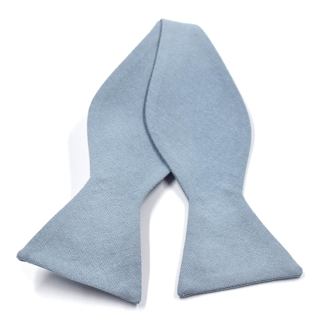 Solid Dusty Blue Self Tie Bow Tie