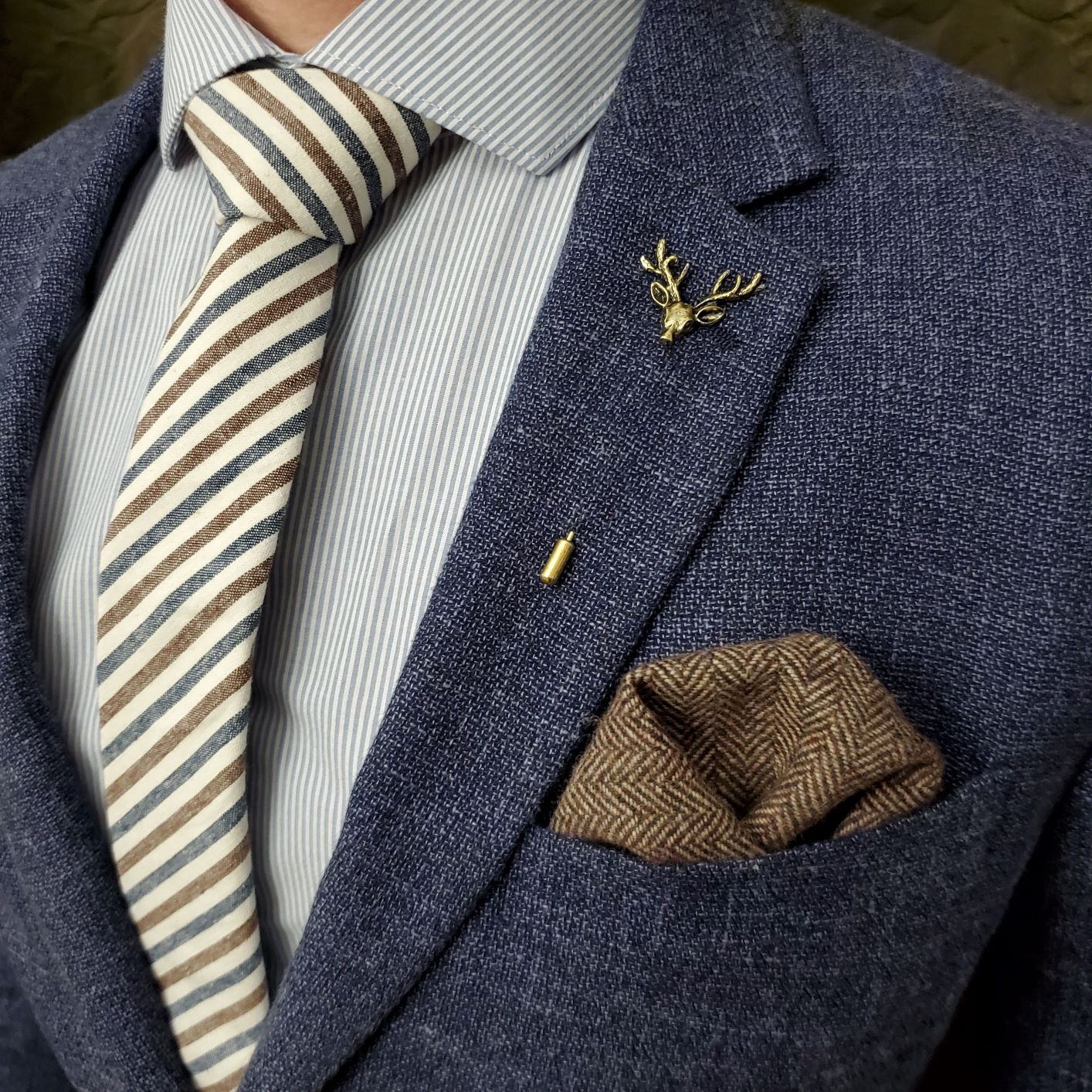 Striped Oxford Tie Set