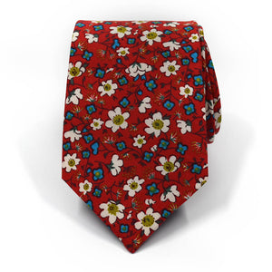Floral Ruby Blooms Tie