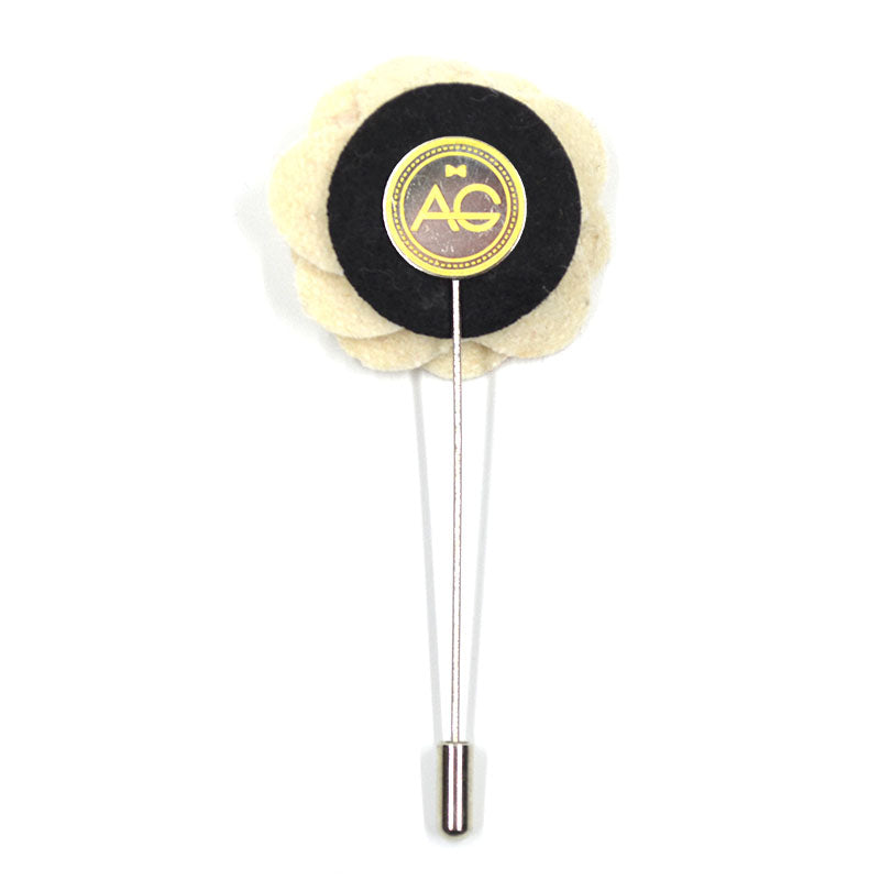 Lapel Pin - Floral Eggshell