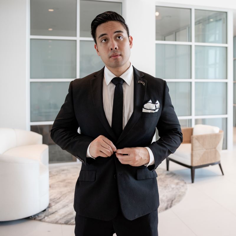 black and white pocket square