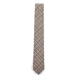 Plaid Stitches Brown Tie