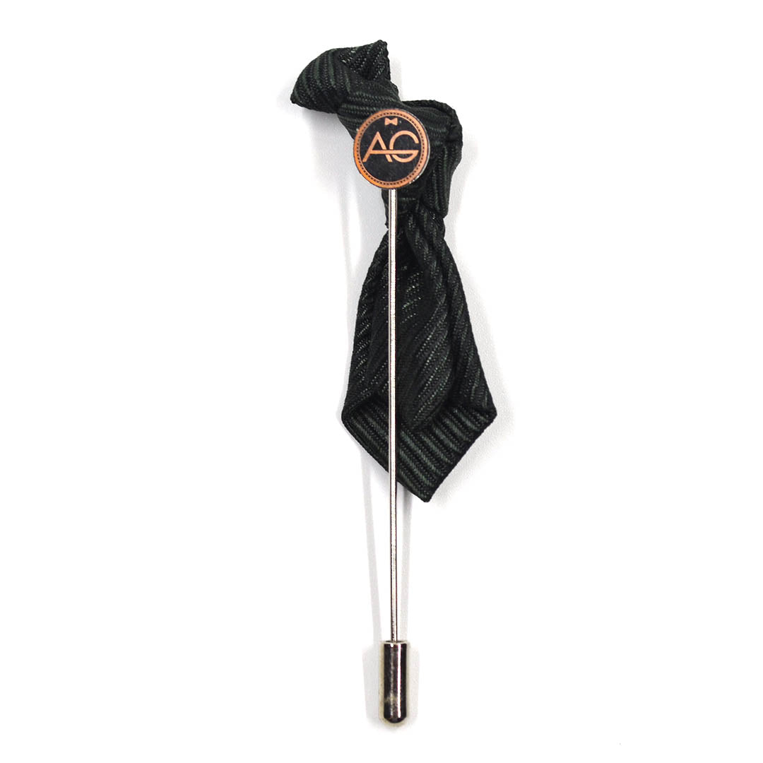 Lapel Pin - Striped Green Tie