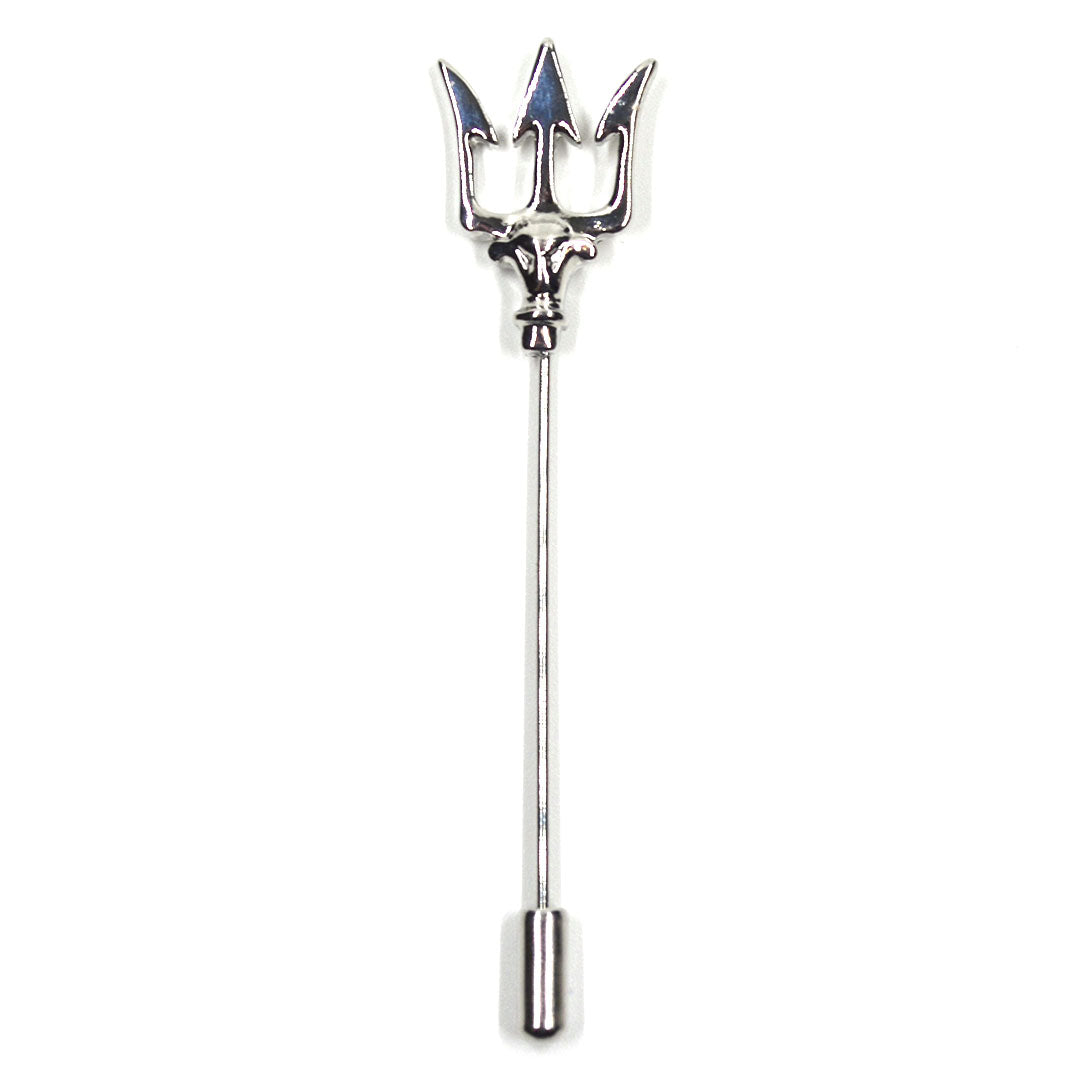 Lapel Pin - Trident Silver