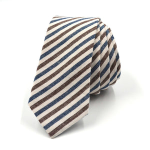 Striped Oxford Blue Stone Tie