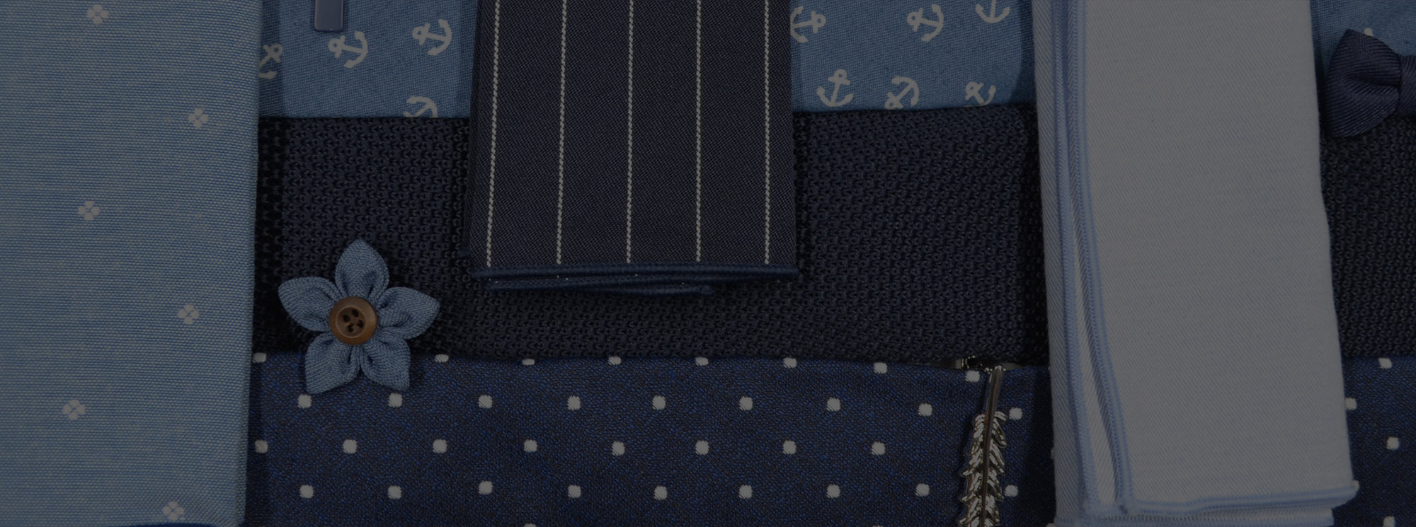 all blue wedding ties & accessories collection