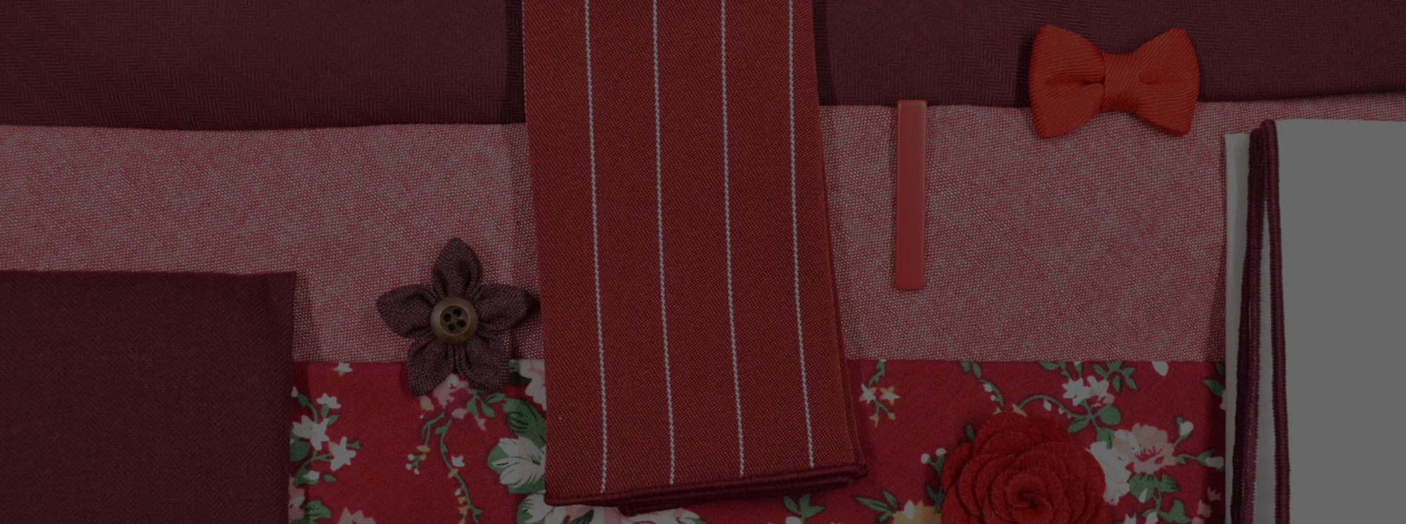 all red wedding ties & accessories collection