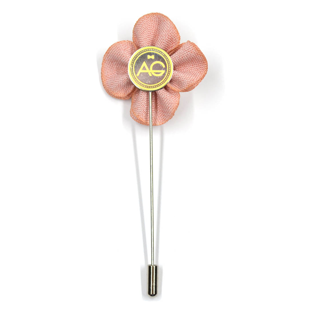 Lapel Pin - Pearl Floral Blush back