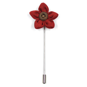 Wildflower Bright Red Lapel Pin