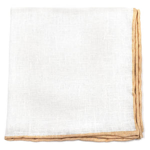 Champagne Border Linen Pocket Square