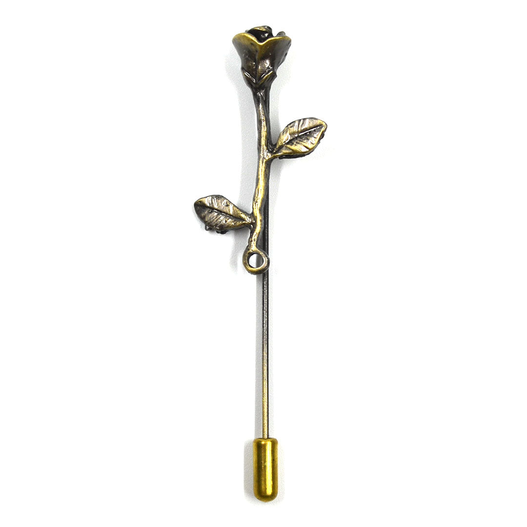 Bronze rose lapel pin