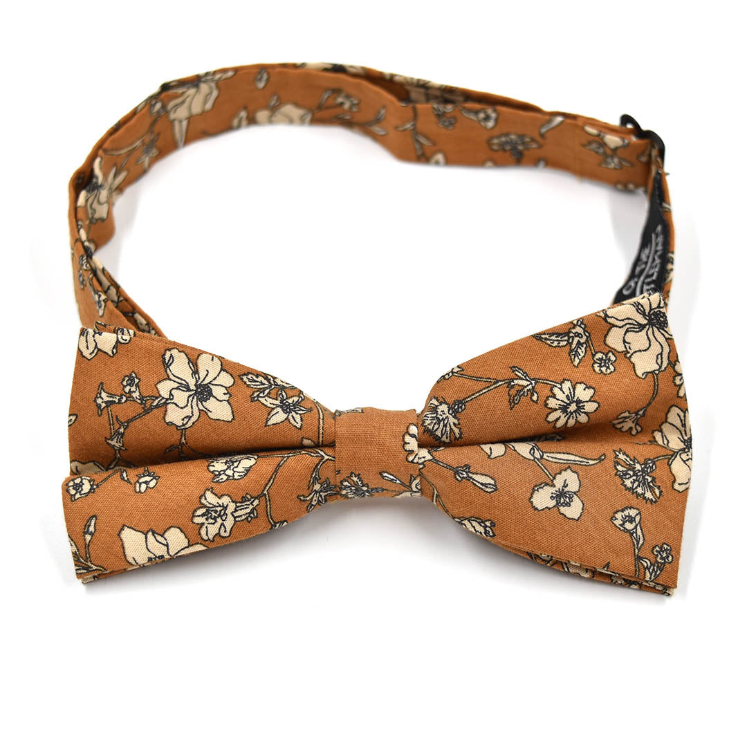Floral Brown Pre Tied Bow Tie