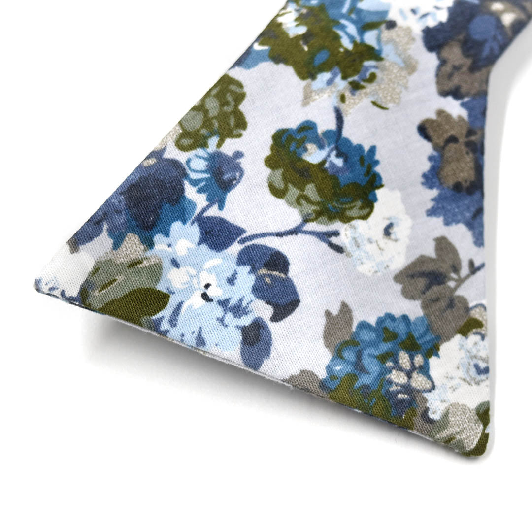 Floral Dusty Blue Self Tie Bow Tie