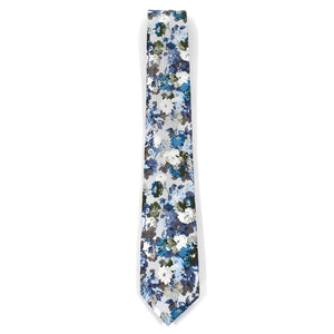 floral dusty blue and light blue tie