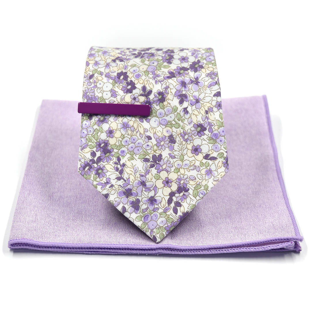 Floral Lavender Tahiti Tie Set