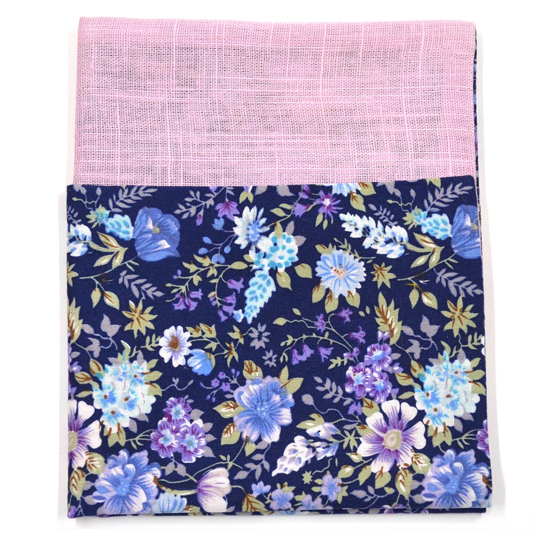 Floral Linen Pink Pocket Square