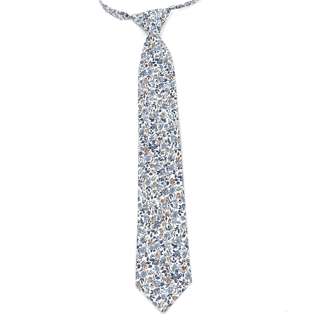 Kids Floral Blue Mist Pre Tied Tie