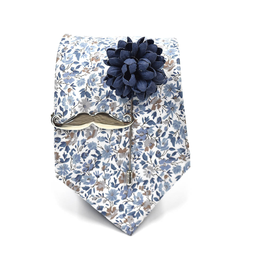 Floral Mist Blue Tie Set