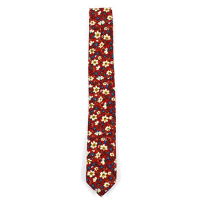 Floral Ruby Blooms Tie Set Traditional