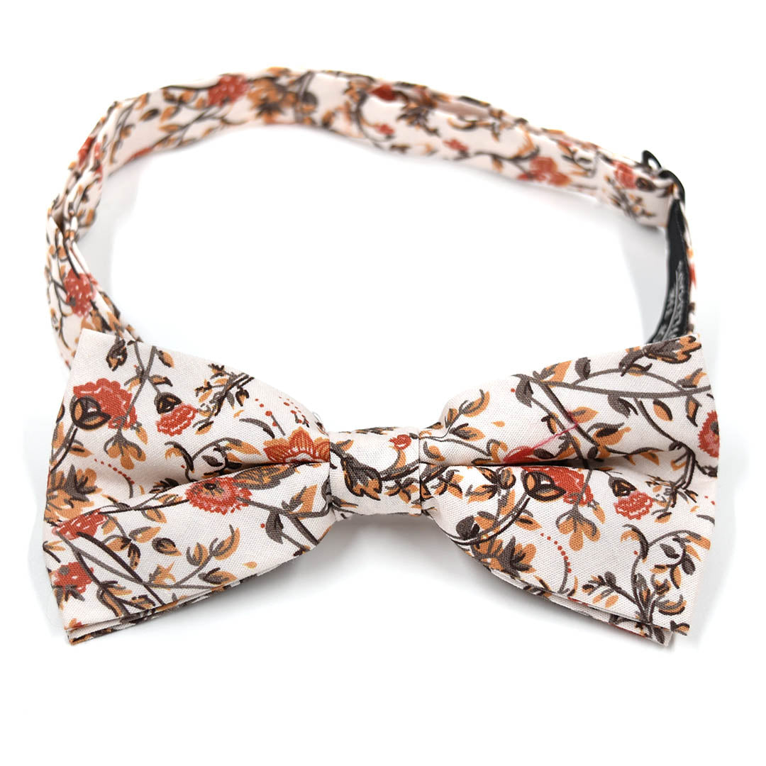 Kids Floral Rust Blooms Pre Tied Bow Tie