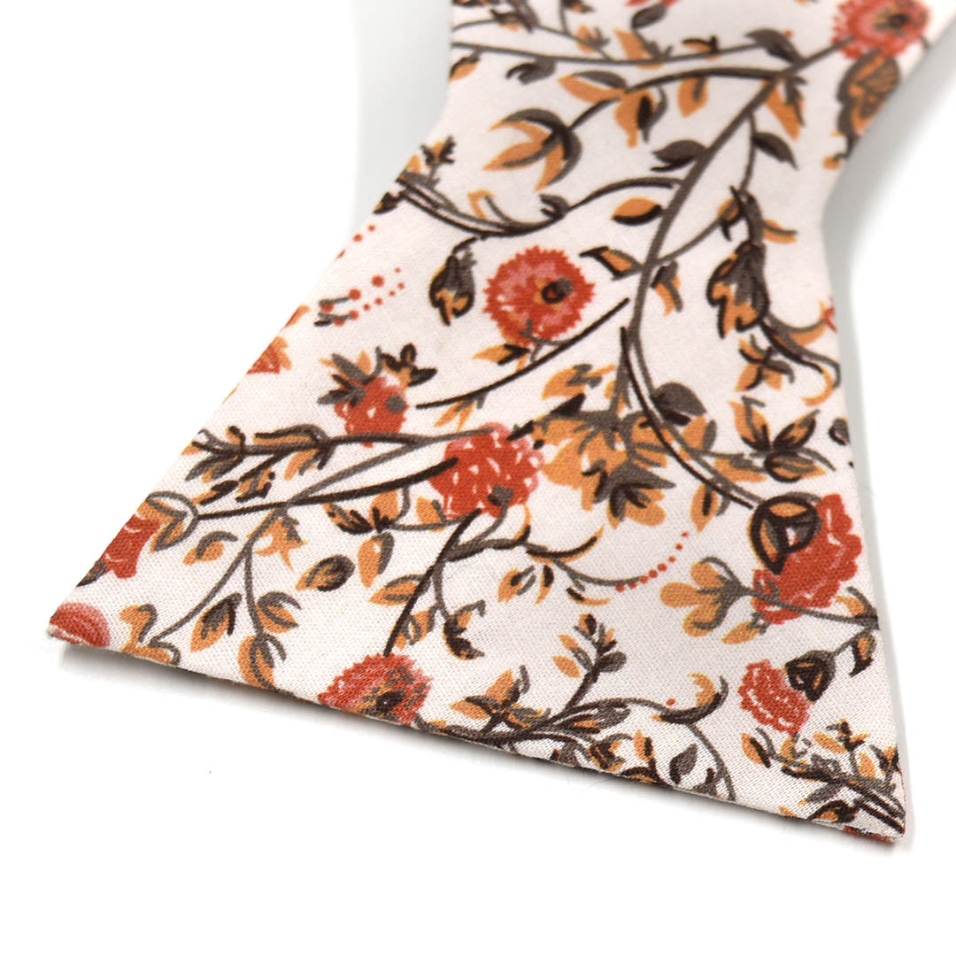 detail view of Floral Rust Blooms cotton fabric
