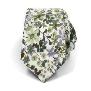 Dusty sage green floral tie
