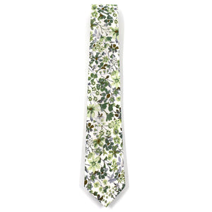 Dusty sage green floral tie