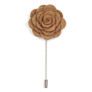 Floral Brown Lapel Pin