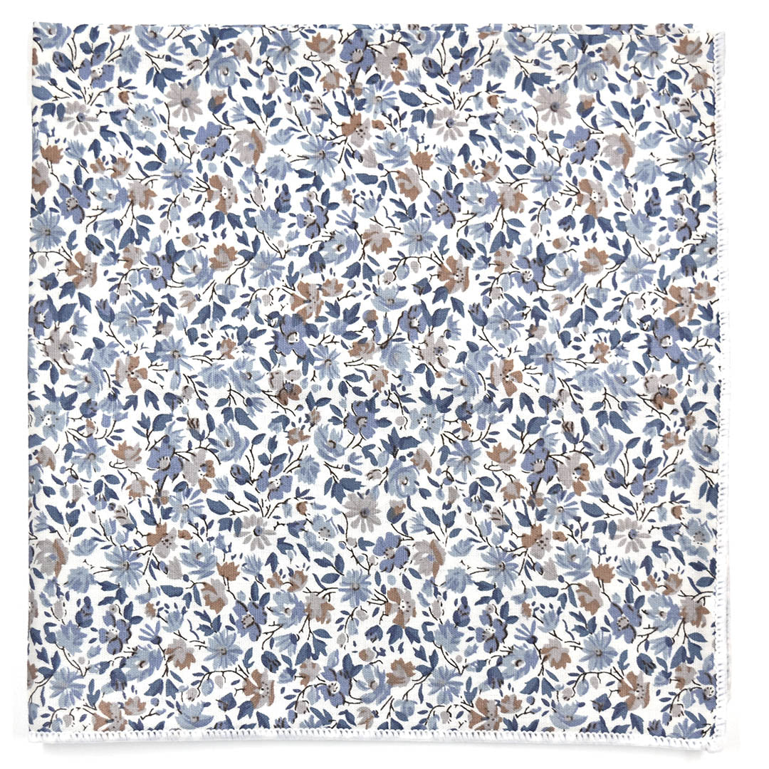 Floral Blue Mist Pocket Square