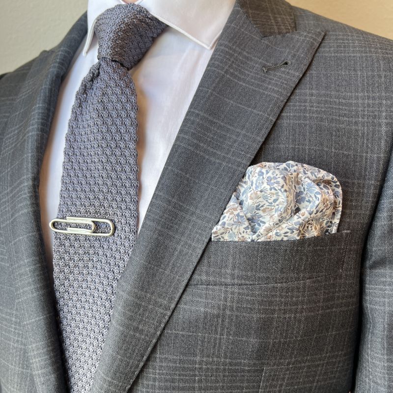 Floral Blue Mist Pocket Square