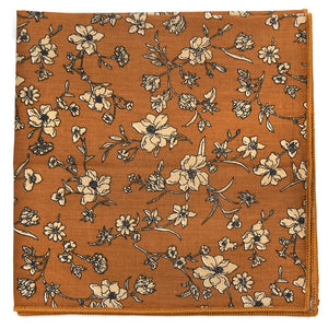 Floral Brown Pocket Square