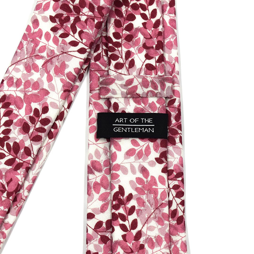 Floral mauve chianti tie