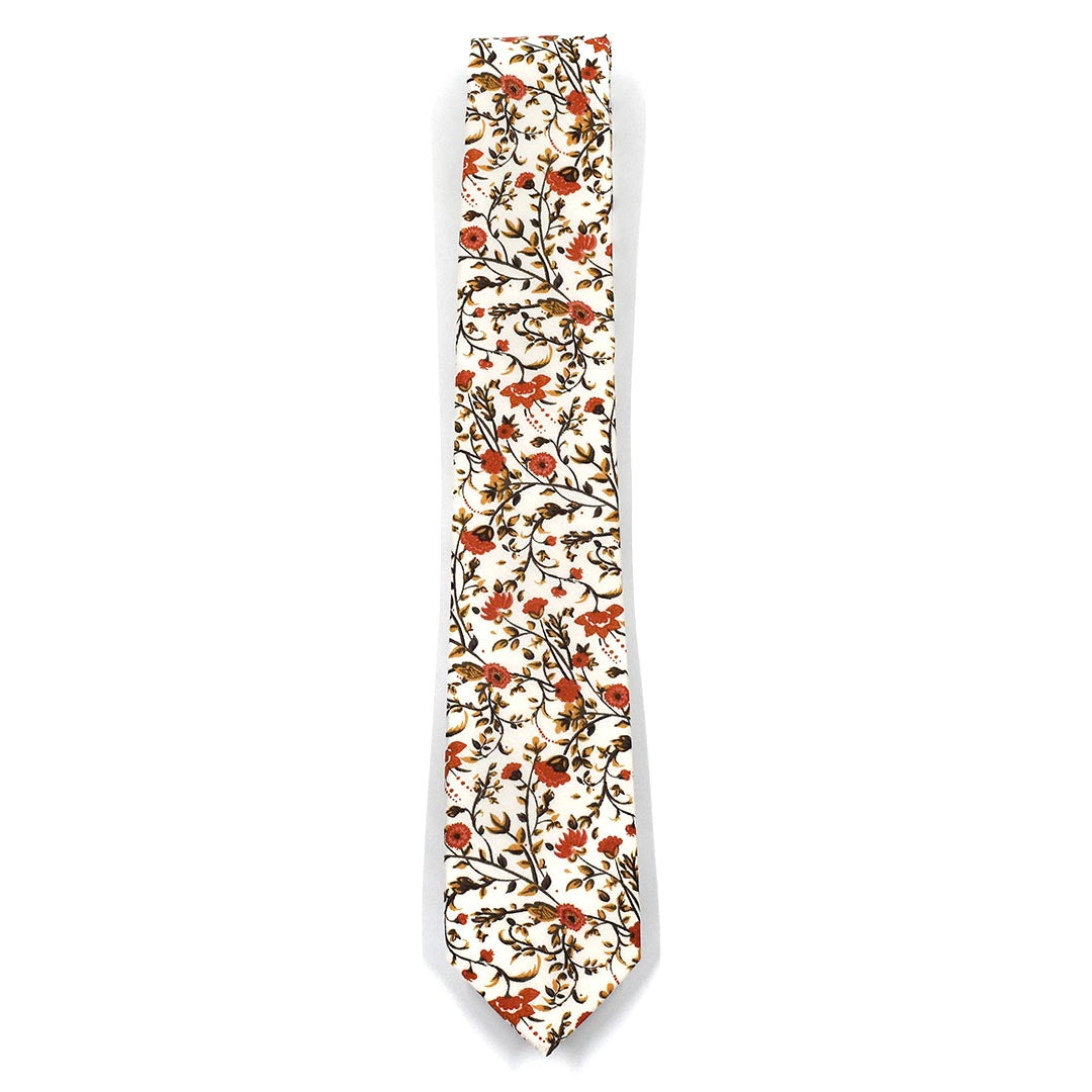 floral rust tie
