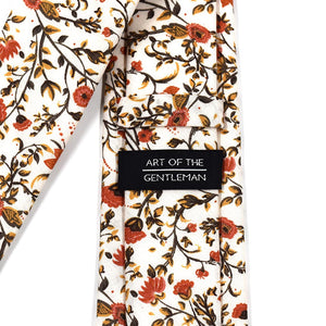 floral rust tie