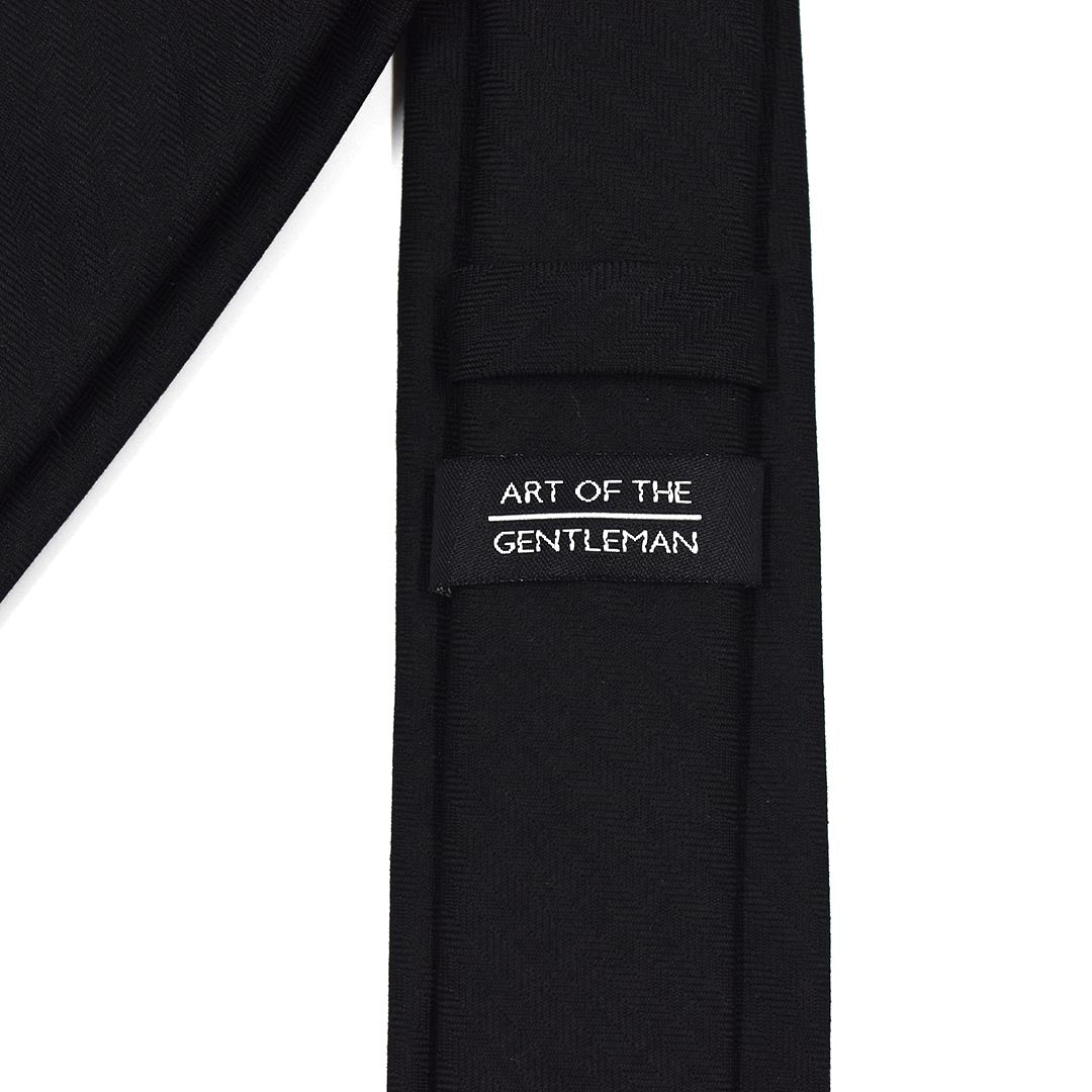Herringbone Black Tie