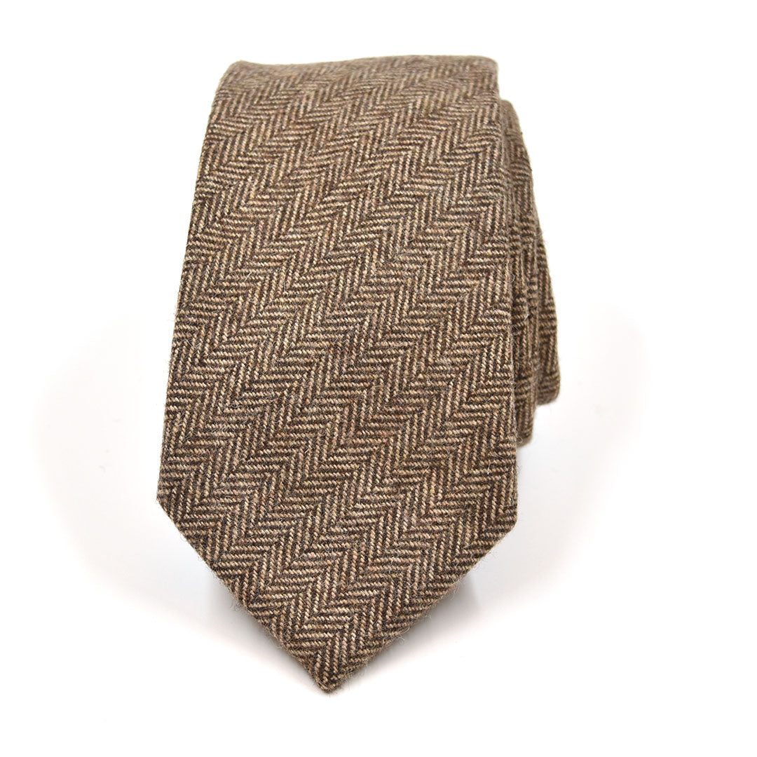 Herringbone Brown Tie