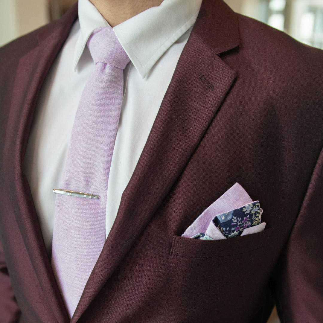 Microsuede Lavender Tie Set