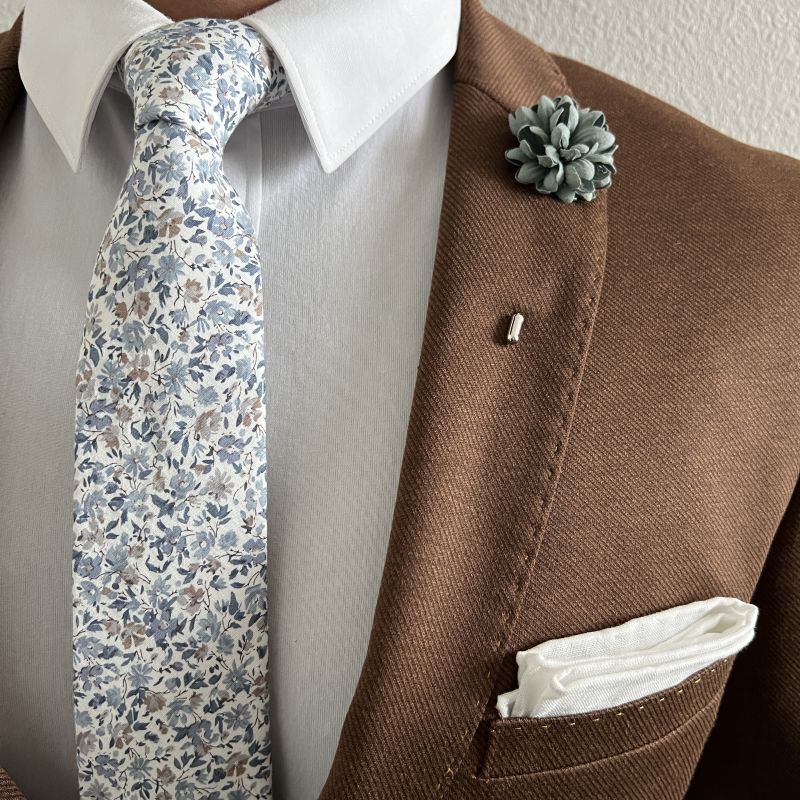 Kids Floral Blue Mist Pre Tied Tie